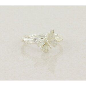 Sterling Silver Textured Butterfly Ring Size 8 1/4